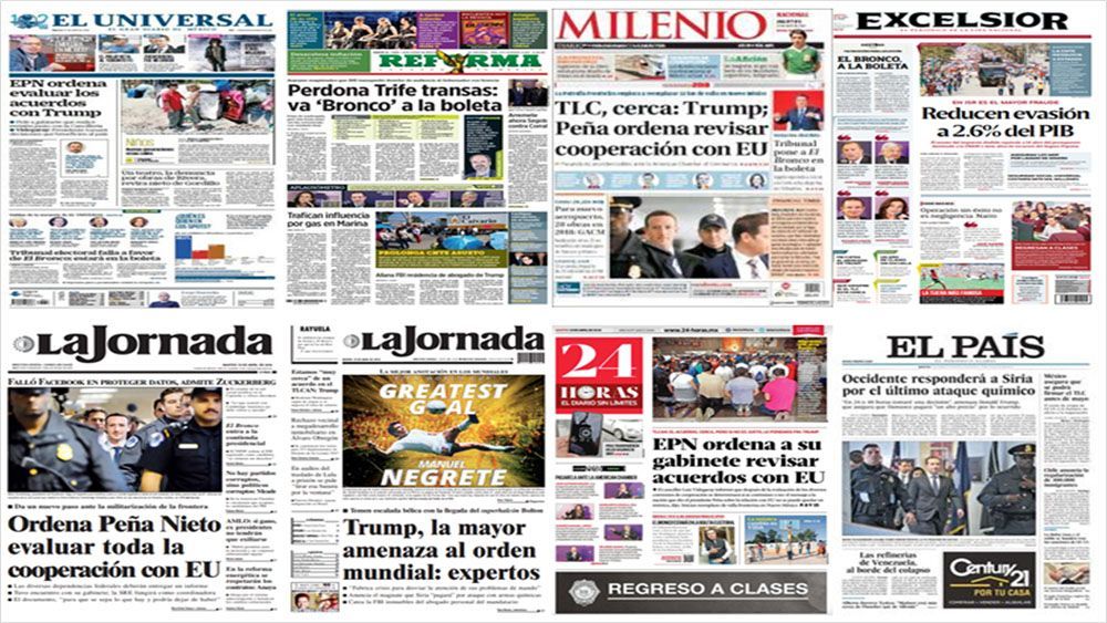 EPN, FBI y Trump en primeras planas