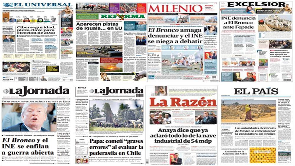 INE, El Bronco y Paul Ryan en primeras planas