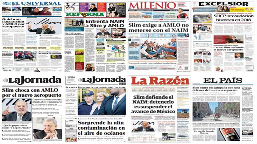 AMLO, Slim y Rusia en primeras planas