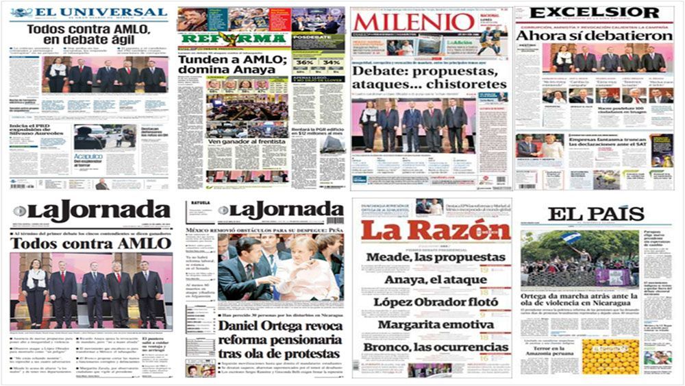 Debate presidencial y Trump en primeras planas