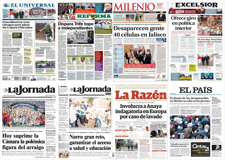 Anaya, veto migratorio y Trump en primeras planas - portadas-26-abr