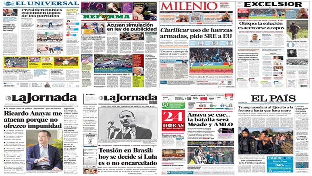 Trump y frontera con México en primeras planas