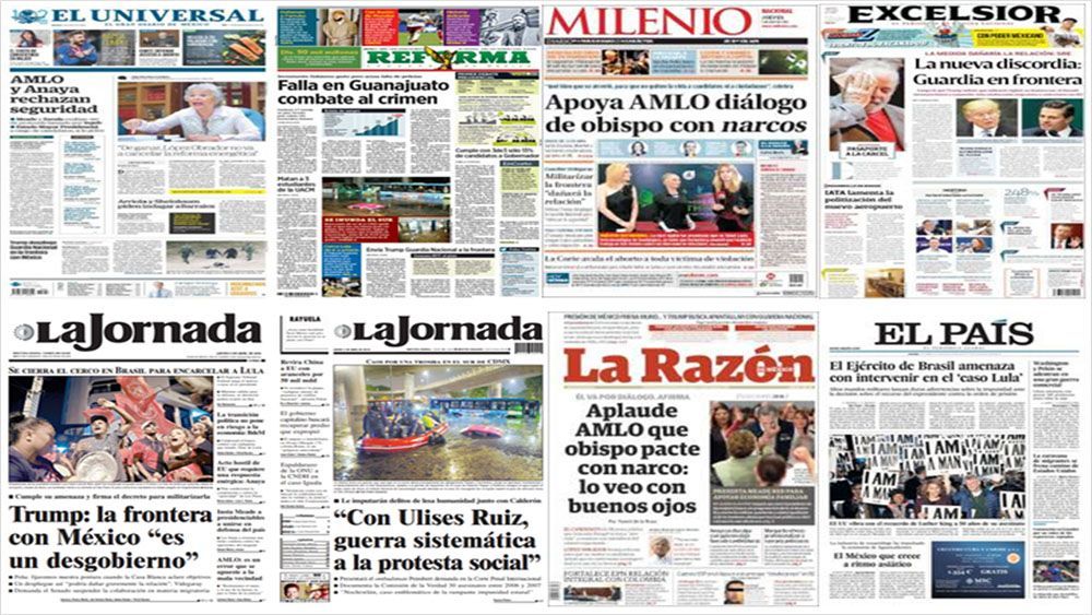 Trump, Guardia Nacional y Facebook en primeras planas