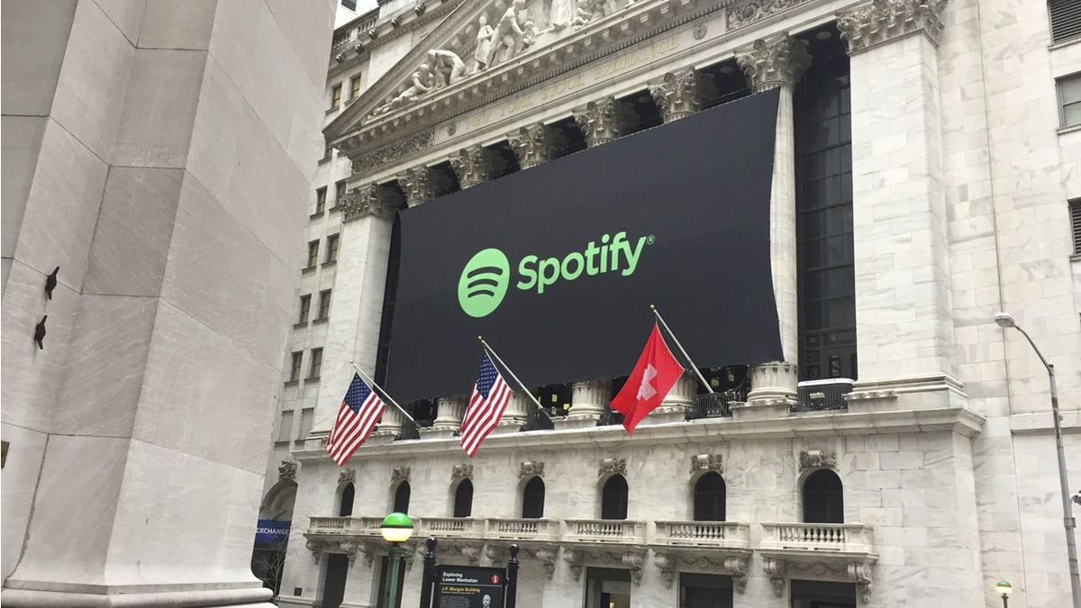 Bolsa de Nueva York saluda a Spotify con la bandera equivocada