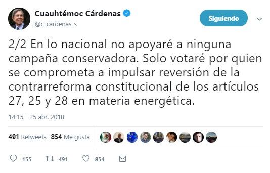 Barrales se toma foto con Cuauhtémoc Cárdenas y él anuncia voto por Rascón - tuit-cuauhtemoc-cardenas2