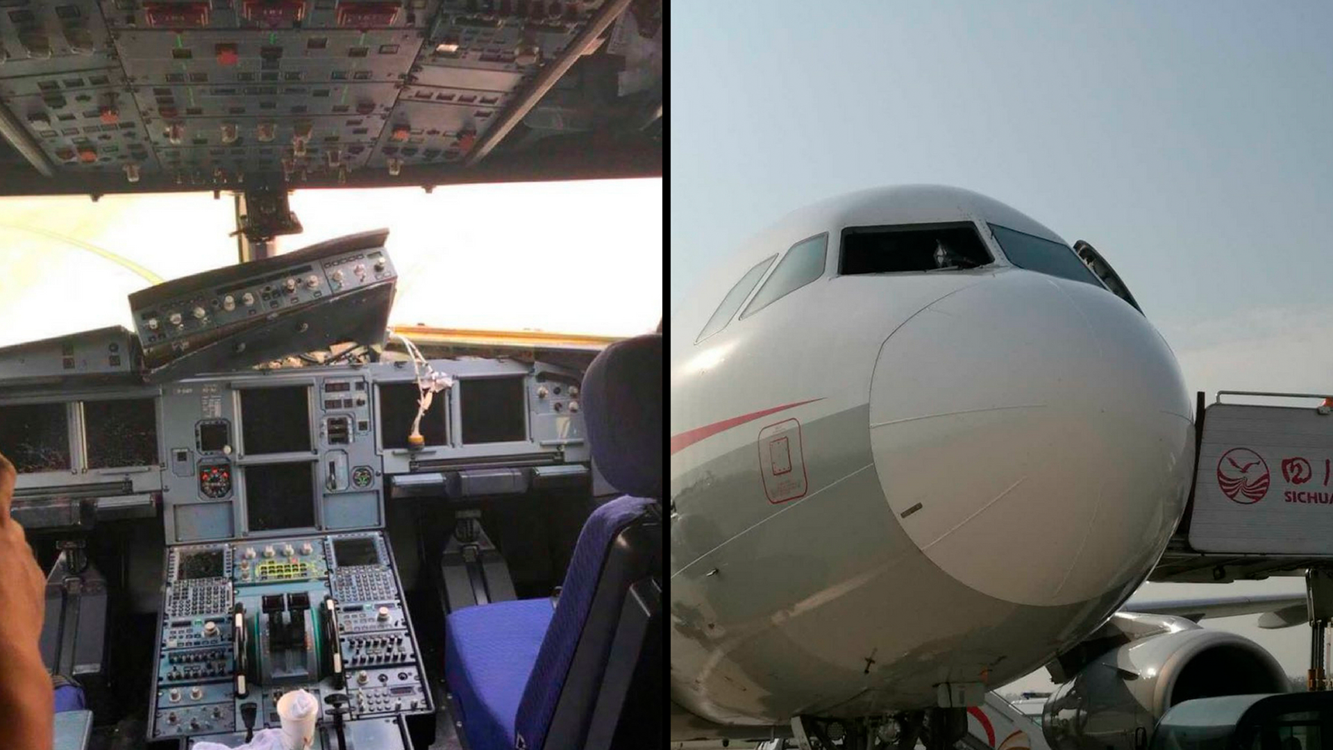 #Video Avión succiona a copiloto durante vuelo en China