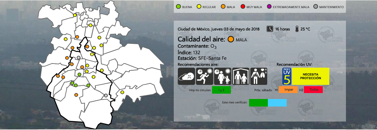 Fuga de gasolina provoca aumento de ozono en la Ciudad de México - calidad-del-aire-ciudad-de-mexico