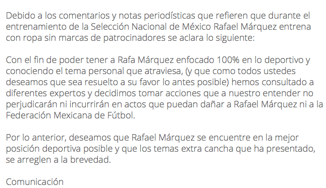 'Borran' a patrocinadores del Tricolor en la ropa de Rafael Márquez - captura-de-pantalla-2018-05-18-a-las-081745