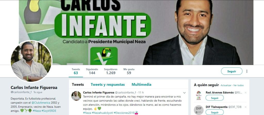 Exjugador del América busca ser presidente municipal de Nezahualcóyotl - carlos-infante-twitter