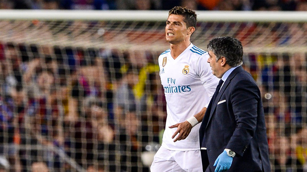 Cristiano Ronaldo sufre esguince de tobillo