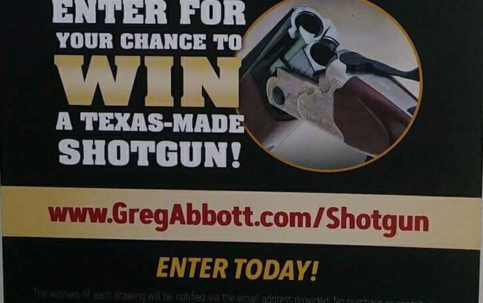 Gobernador de Texas retira escopeta como premio de sorteo - greg-abbot-escopeta-premio