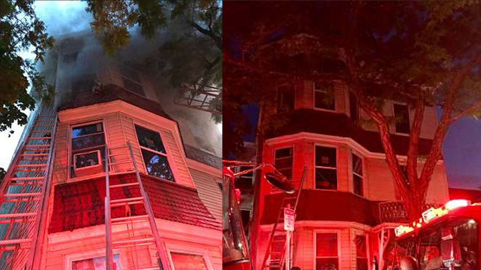 Rescatan a mujer y a su hijo de departamento en llamas en Boston