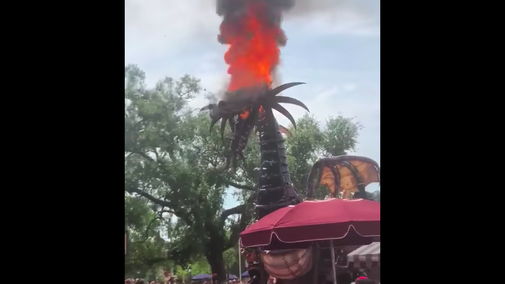 #Video Dragón mecatrónico se incendia en Disney World