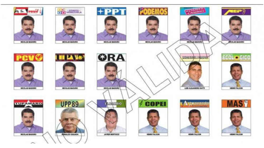 Maduro aparece 10 veces en boleta electoral de Venezuela - nicolas-maduro-boleta-electoral-venezuela