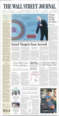 Gasolinas y Kabul en primeras planas - portadas-1-may-wsj