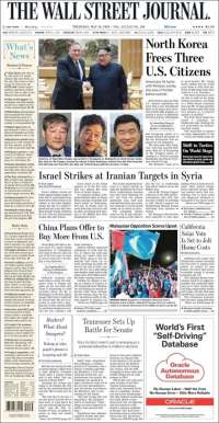 Inflación, Trump y Corea del Norte en primeras planas - portadas-10-may-wsj