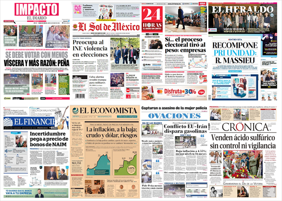 Inflación, Trump y Corea del Norte en primeras planas - portadas-10-may2