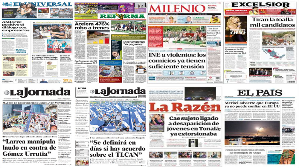 AMLO, INE y Trump en primeras planas