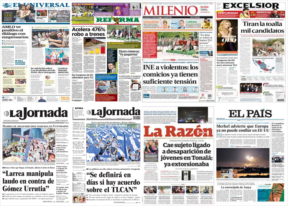 AMLO, INE y Trump en primeras planas - portadas-11-may1