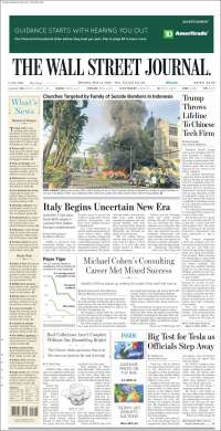 Segob, elecciones y Trump en primeras planas - portadas-14-may-wsj