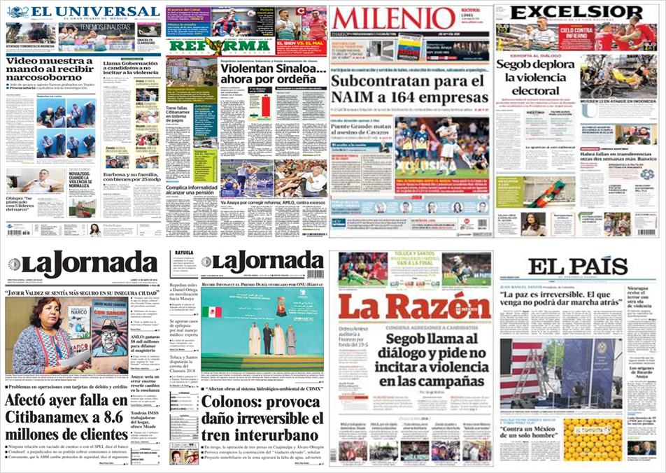 Segob, elecciones y Trump en primeras planas - portadas-14-may1