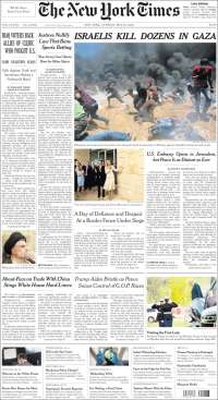 Banxico y Gaza en primeras planas - portadas-15-may-nyt