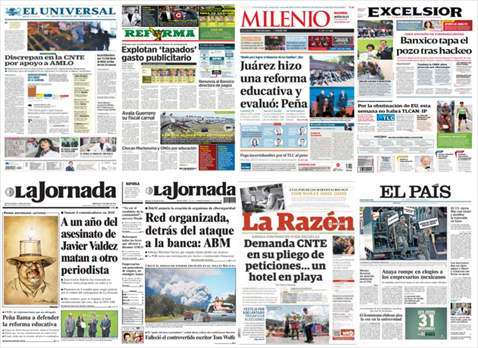 Ataque cibernético y Corea del Norte en primeras planas - portadas-16-may1