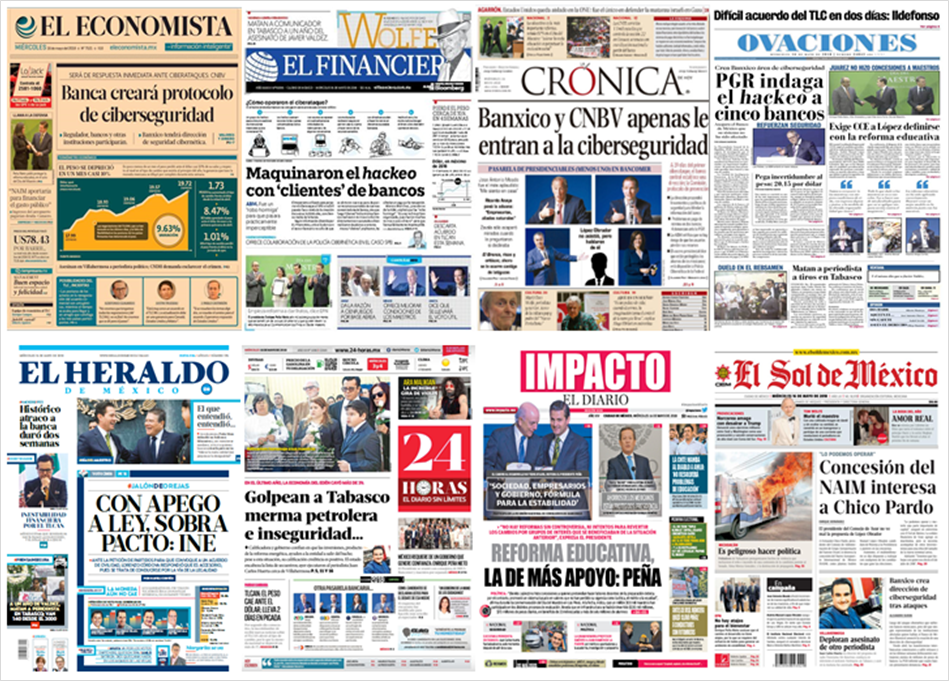 Ataque cibernético y Corea del Norte en primeras planas - portadas-16-may2