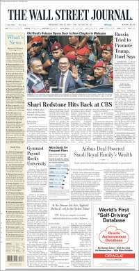 Margarita Zavala y Malasia en primeras planas - portadas-17-may-wsj