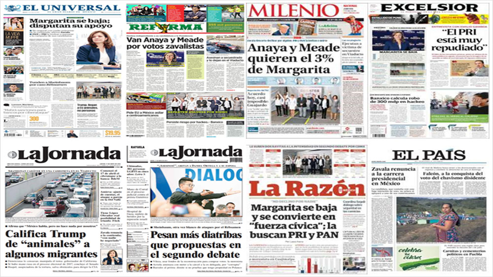 Margarita Zavala y Malasia en primeras planas