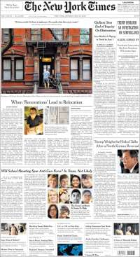 Debate, Trump y FBI en primeras planas - portadas-21-may-nyt