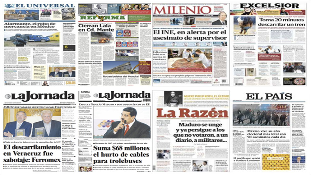 Robo de trenes y Trump en primeras planas