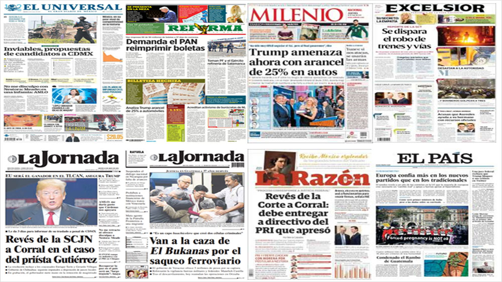 Trump, aranceles y NFL en primeras planas