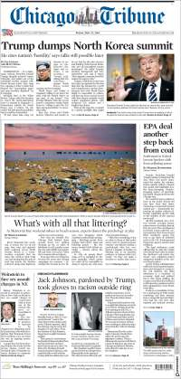 EPN, Trudeau, Trump y Corea del Norte en primeras planas - portadas-25-may-chicago