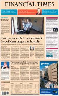EPN, Trudeau, Trump y Corea del Norte en primeras planas - portadas-25-may-financial
