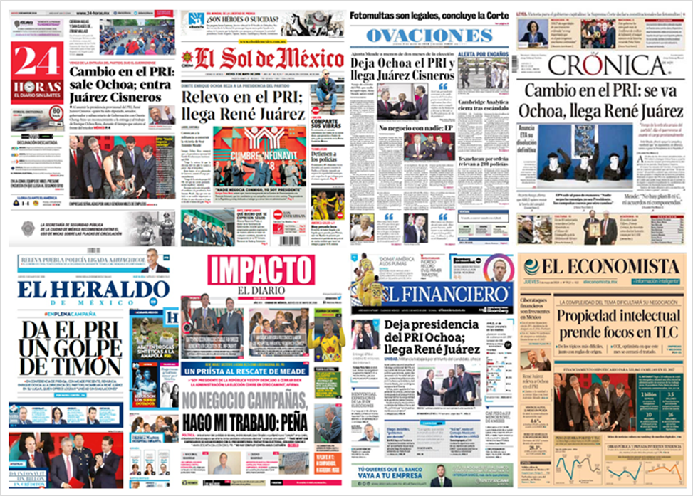 Ochoa Reza, René Juárez y Trump en primeras planas - portadas-3-may2