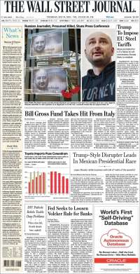 Trump, aranceles y periodista ruso en primeras planas - portadas-31-may-wsj