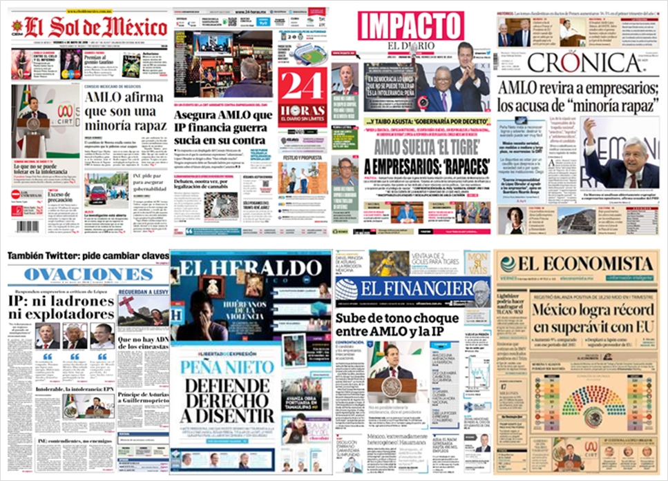 AMLO, empresarios y Trump en primeras planas - portadas-4-may2