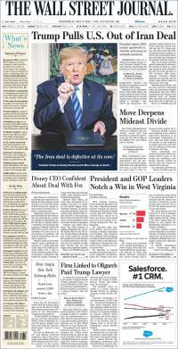 NAIM, Irán y Trump en primeras planas - portadas-9-may-wsj