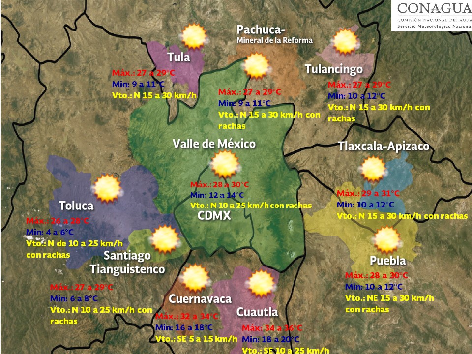 Continuarán las altas temperaturas en gran parte del país - pronostico-valle-de-mexico-domingo-27