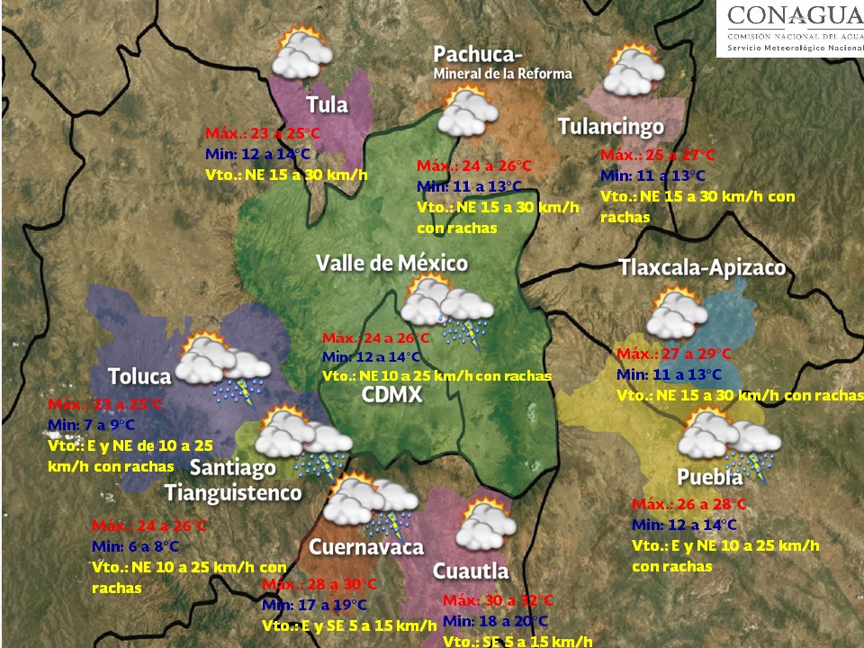 Habrá tormentas y granizadas en el noreste y oriente del país - pronostico-valle-de-mexico-domingo