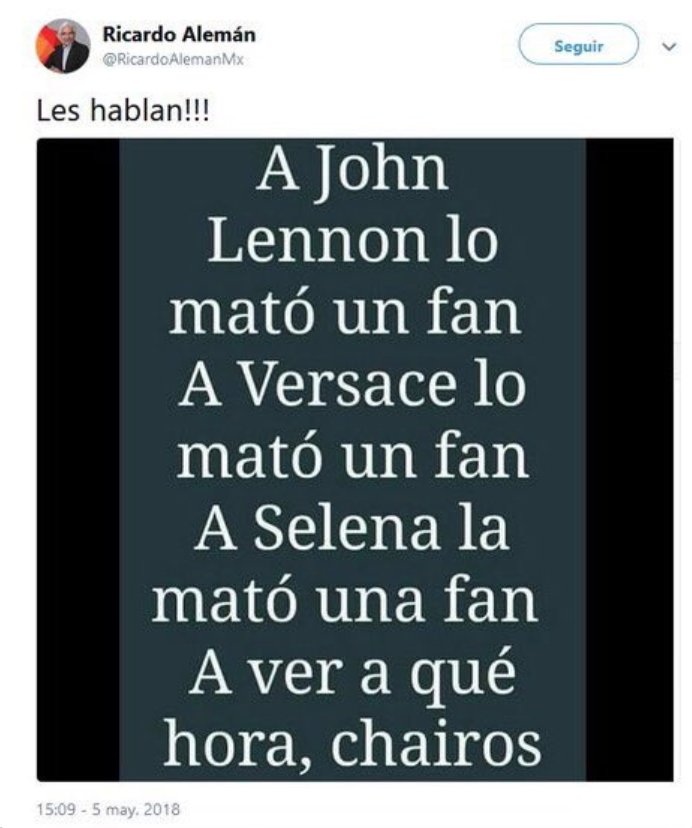Televisa da por finalizada relación laboral con Ricardo Alemán - ricardo-aleman-tuit