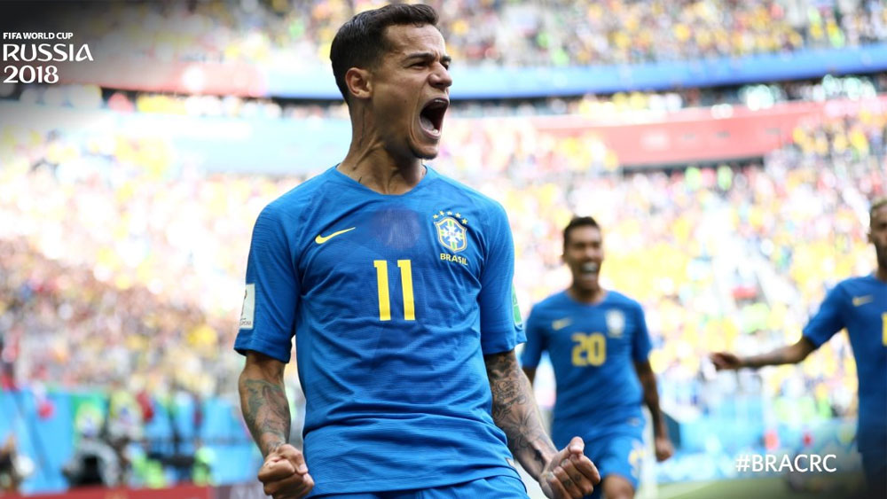 Brasil logra sufrida victoria ante Costa Rica