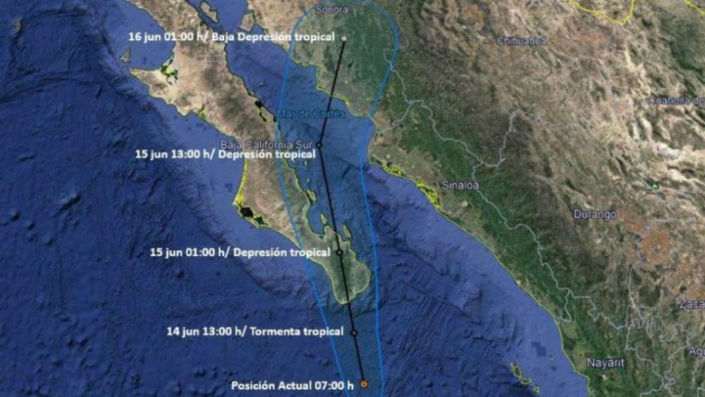 Alerta roja en Los Cabos por tormenta Bud