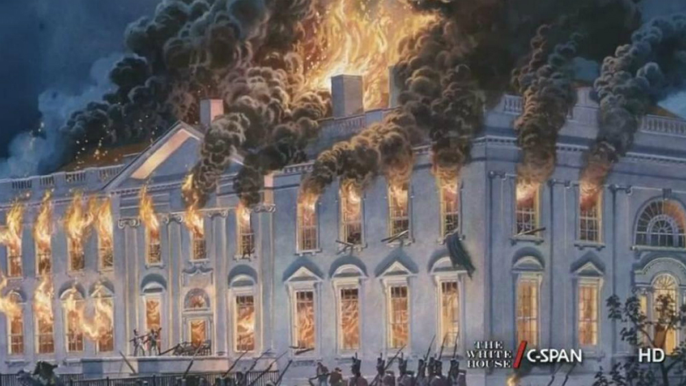 "¿No quemaron ustedes la Casa Blanca?": Trump a Trudeau - casa-blanca-quemada-1814