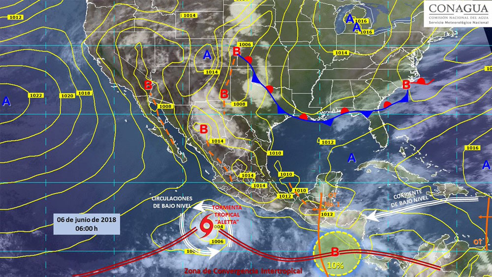 Alertan por depresión tropical frente a Colima y Michoacán