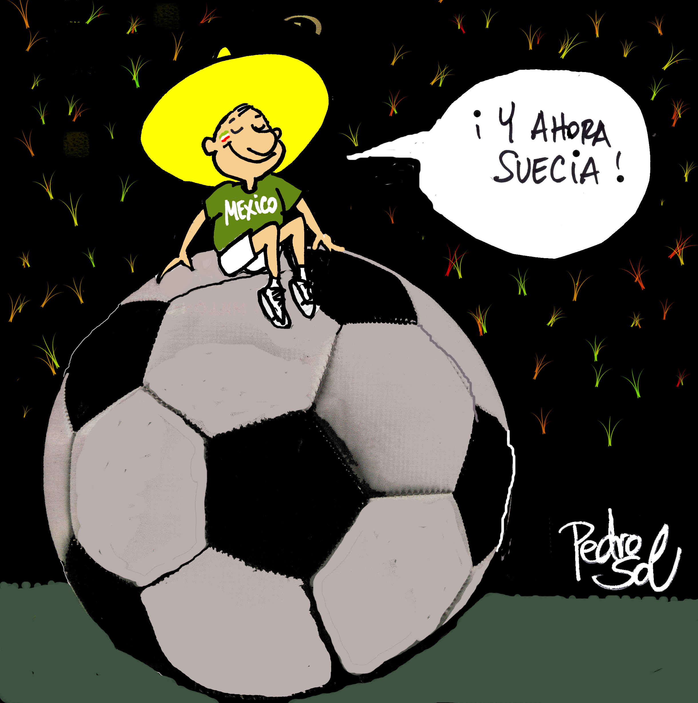 El cartón de Pedro Sol luego del triunfo de México sobre Corea del Sur - img664