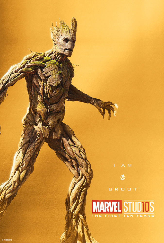 Marvel Studios celebra su décimo aniversario con pósters especiales - marvel-studios-10-aniversario-poster-groot
