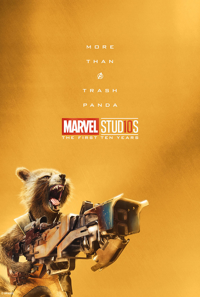 Marvel Studios celebra su décimo aniversario con pósters especiales - marvel-studios-10-aniversario-poster-rocket-racoon