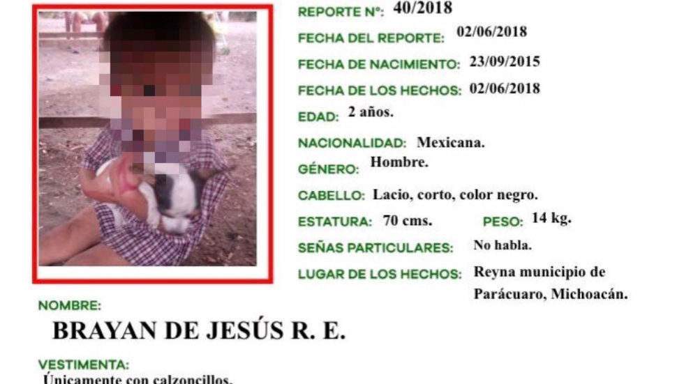 Hallan cuerpo de menor desaparecido en Parácuaro, Michoacán
